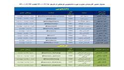 جدول حضور کارمندان محترم حوزه دانشجویی